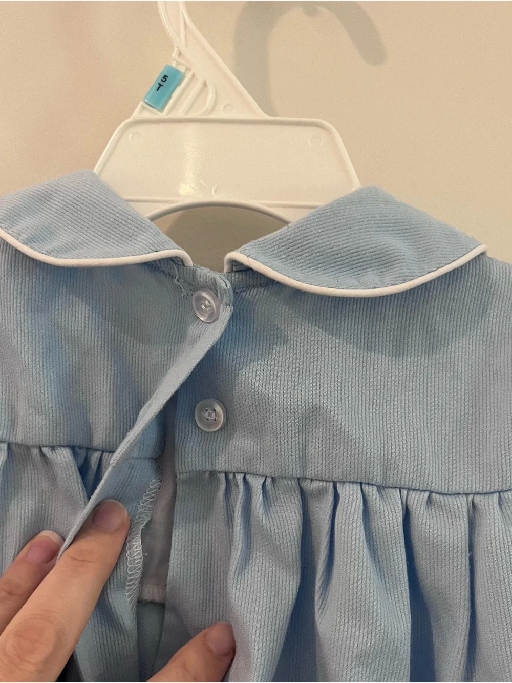The Bailey Boys Baby Boy Light Blue Collared Bubble Smocked Bunnies Easter 24m